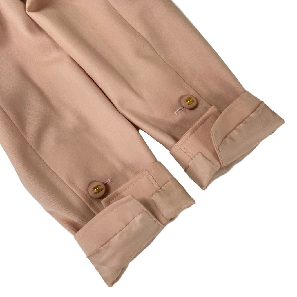 Chanel Jacket 40 M Light Pink Long Sleeve CC Logo Button Double Spring Autumn — view 6