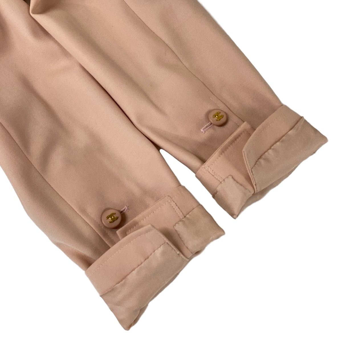 Chanel Jacket 40 M Light Pink Long Sleeve CC Logo Button Double Spring Autumn — view 6