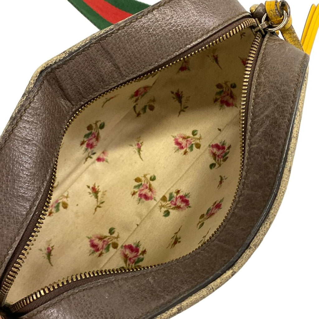 Gucci Shoulder Bag Neo Vintage GG Supreme Beige Dark Brown Leather — view 7