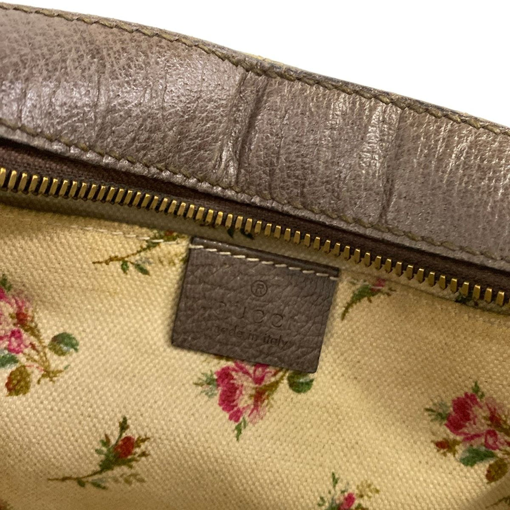 Gucci Shoulder Bag Neo Vintage GG Supreme Beige Dark Brown Leather — view 8