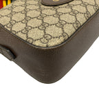 Gucci Shoulder Bag Neo Vintage GG Supreme Beige Dark Brown Leather — view 6