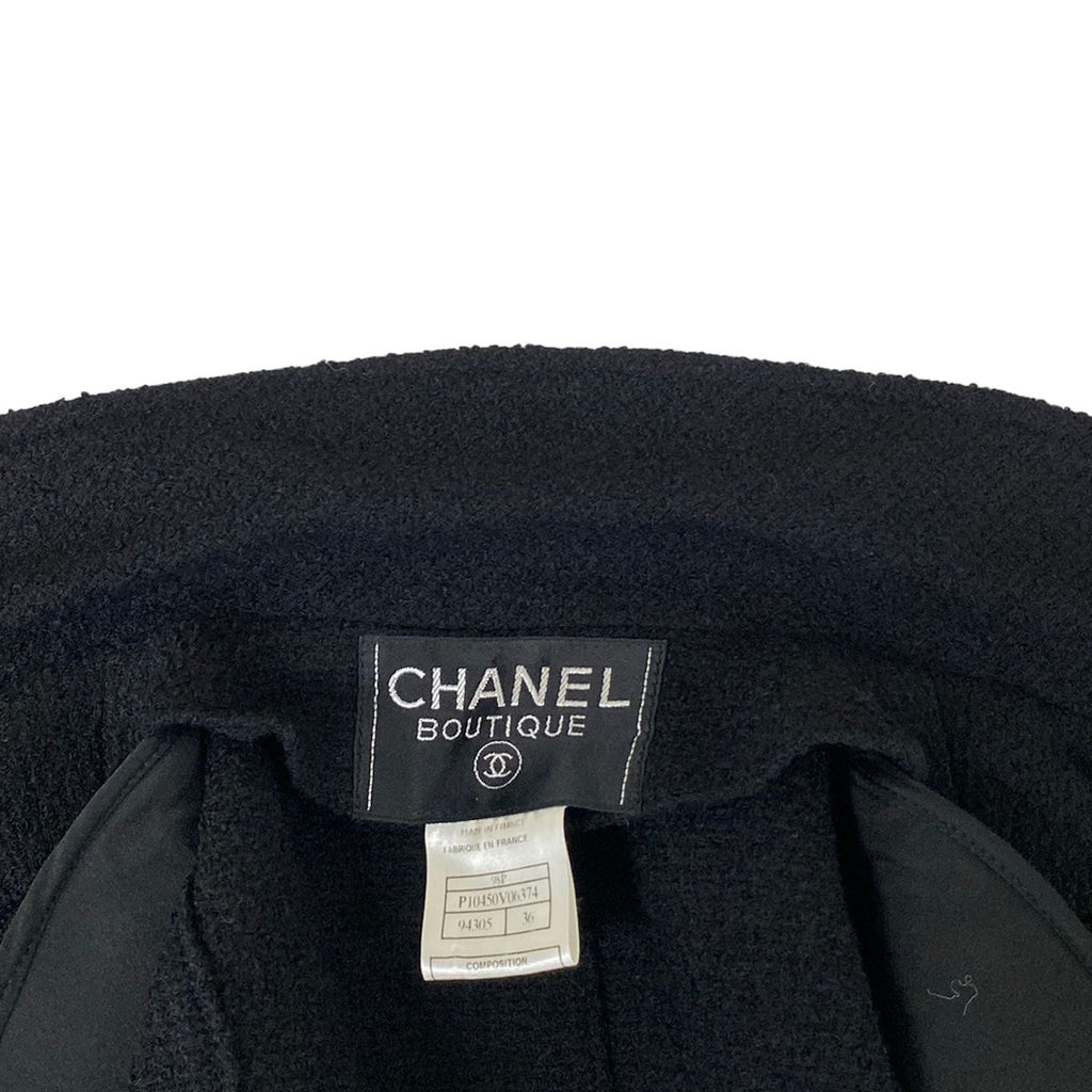 Chanel Skirt Black Tweed CC Logo Wool — view 8