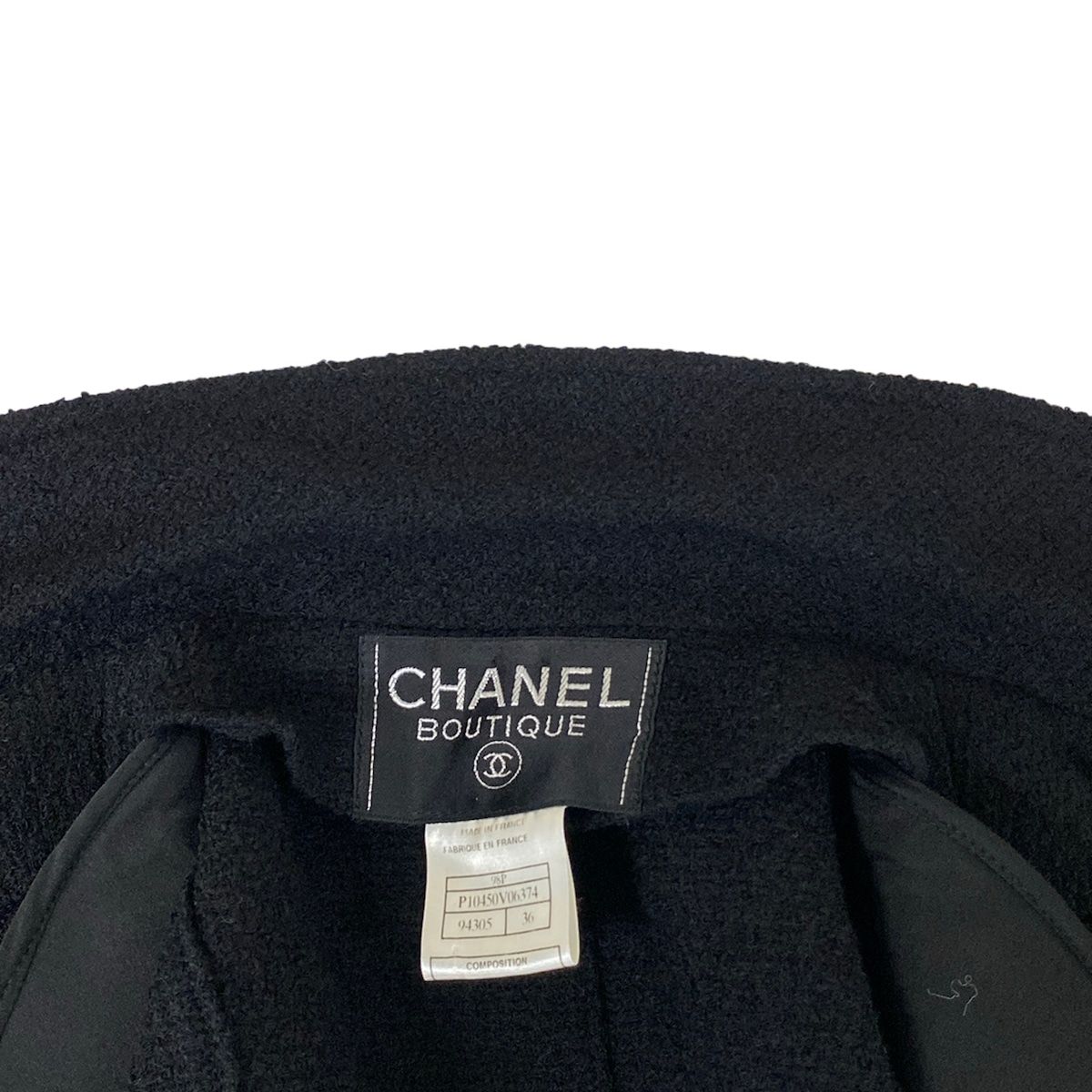 Chanel Skirt Black Tweed CC Logo Wool — view 8
