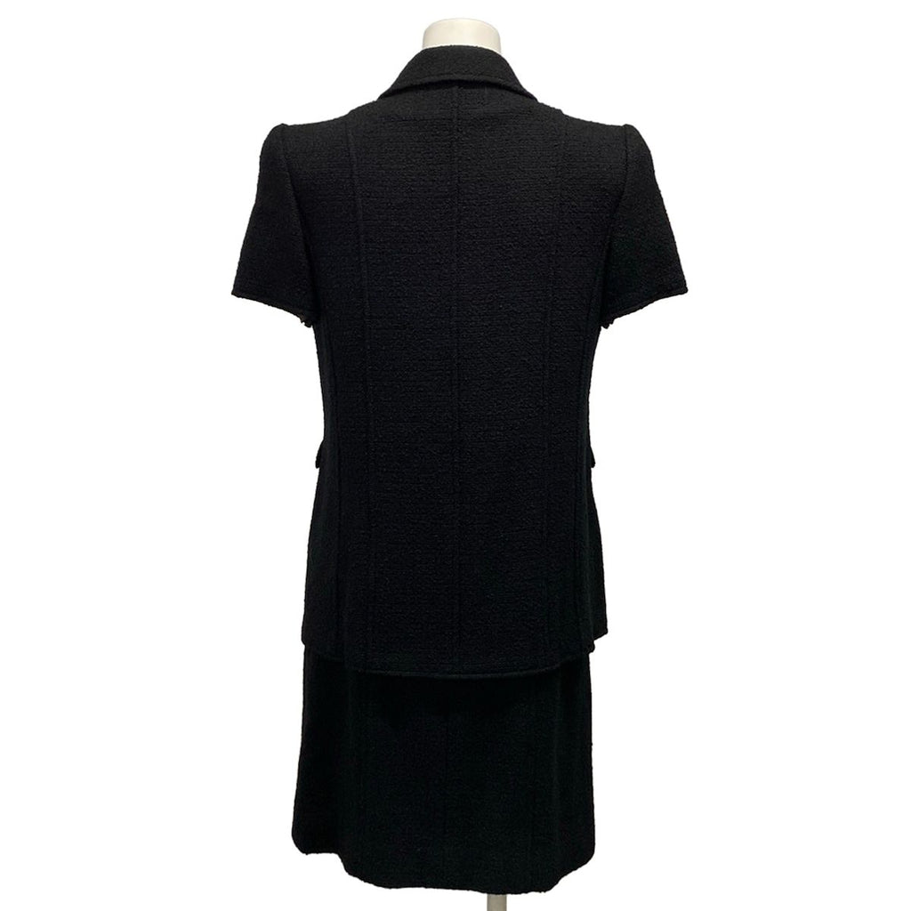 Chanel Skirt Black Tweed CC Logo Wool — view 2