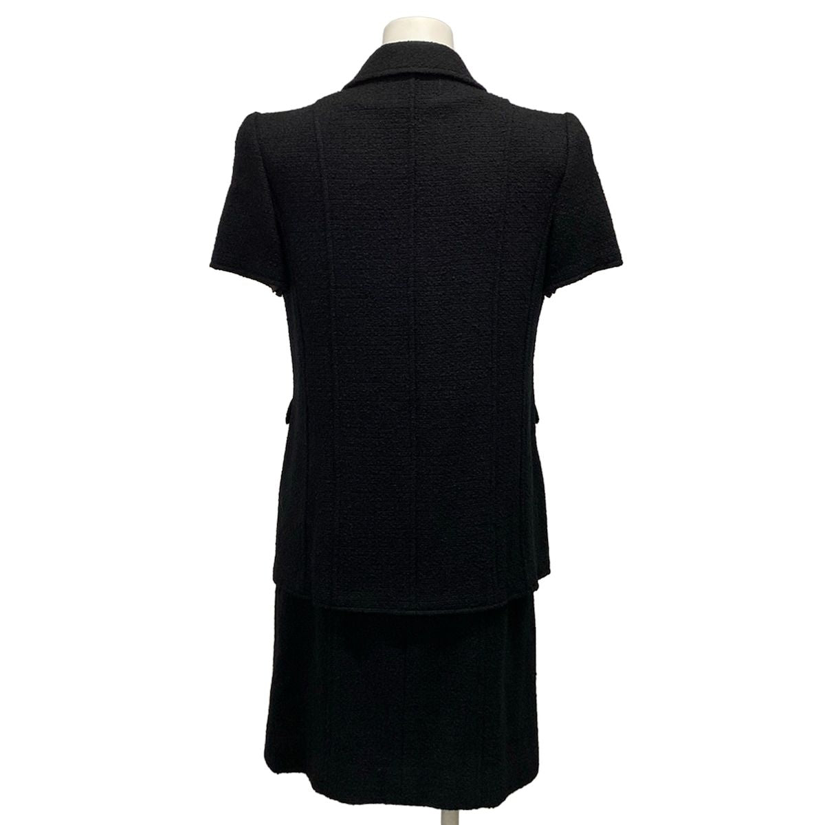 Chanel Skirt Black Tweed CC Logo Wool — view 2