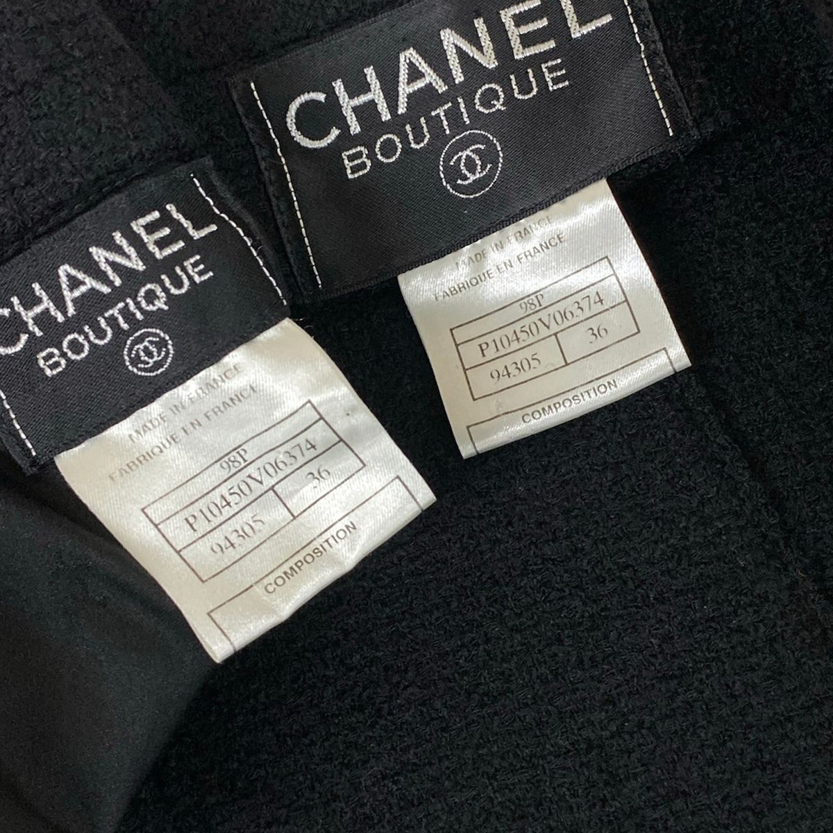 Chanel Skirt Black Tweed CC Logo Wool — view 4