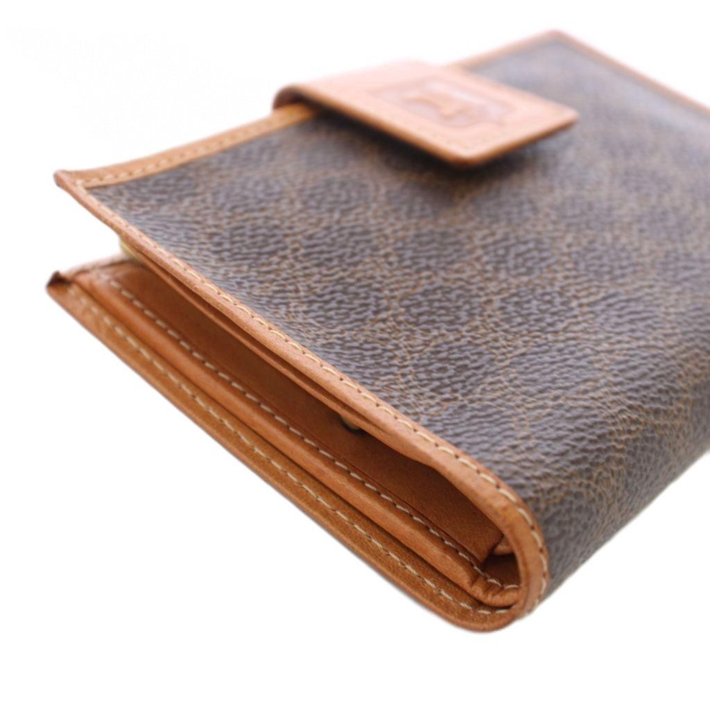 Celine Macadam Kiss Lock Bifold Wallet Brown TK 49 — view 7