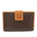 Celine Macadam Kiss Lock Bifold Wallet Brown TK 49