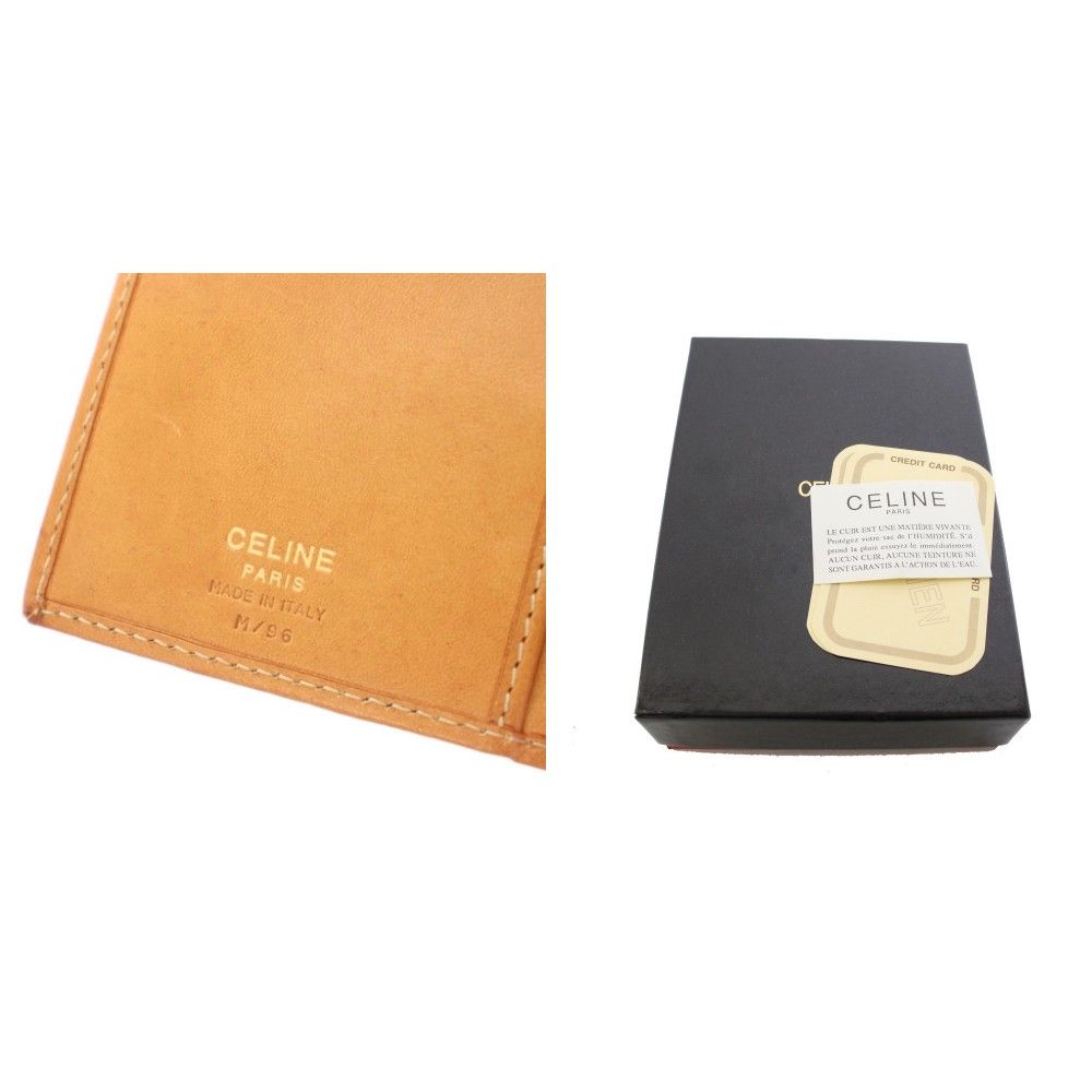 Celine Macadam Kiss Lock Bifold Wallet Brown TK 49 — view 9