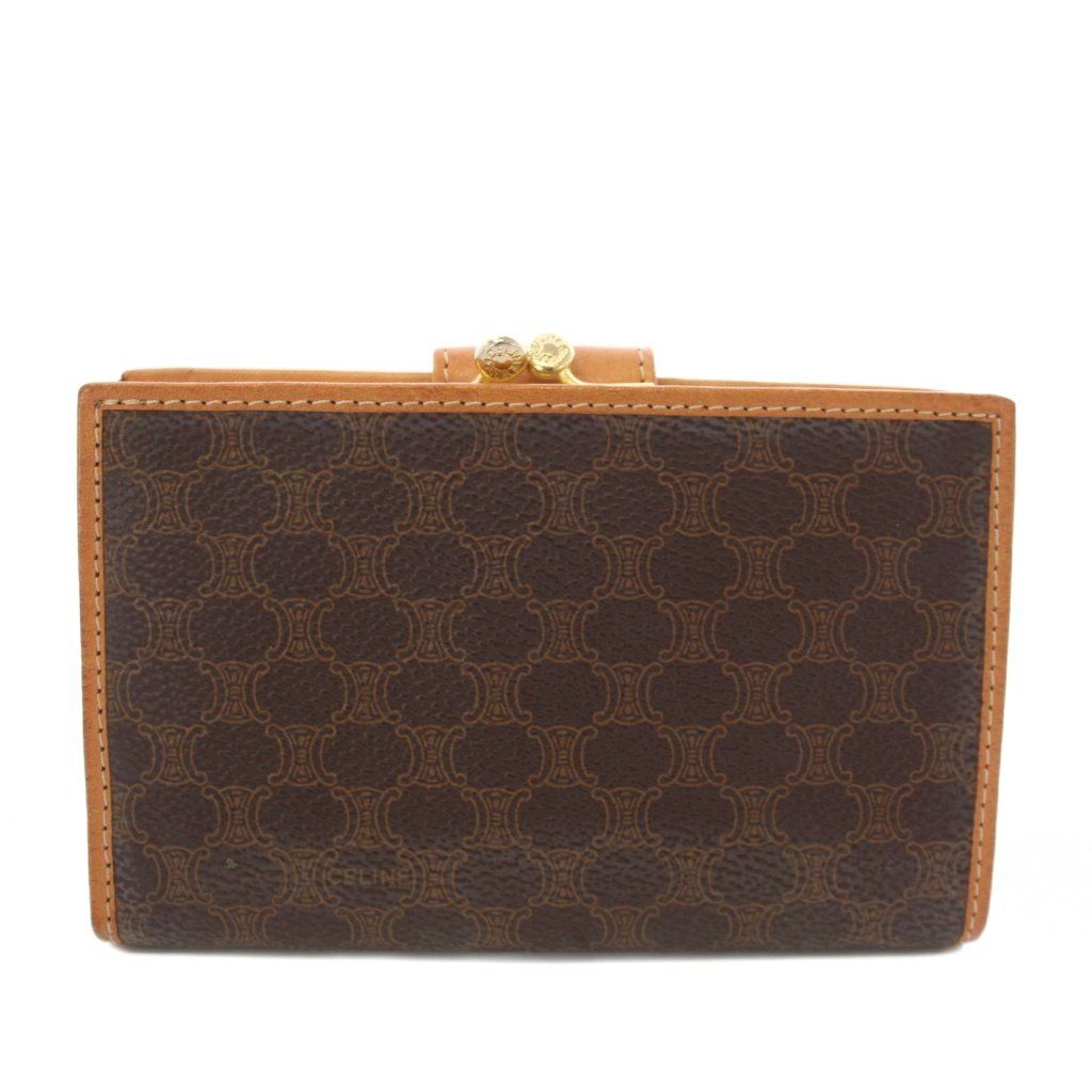 Celine Macadam Kiss Lock Bifold Wallet Brown TK 49 — view 2