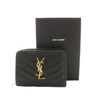 Saint Laurent Paris Matelasse Compact Zip Around Wallet Bifold Coin Purse — view 8
