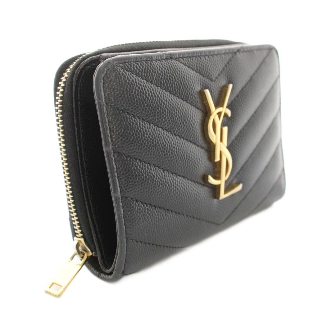Saint Laurent Paris Matelasse Compact Zip Around Wallet Bifold Coin Purse — view 2
