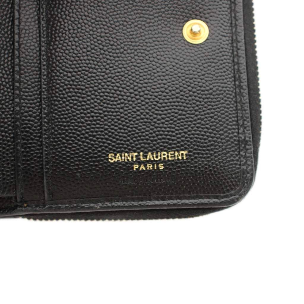 Saint Laurent Paris Matelasse Compact Zip Around Wallet Bifold Coin Purse — view 5