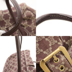 Celine Paris Macadam Tote Canvas Leather Red Brown — view 8