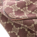 Celine Paris Macadam Tote Canvas Leather Red Brown — view 7