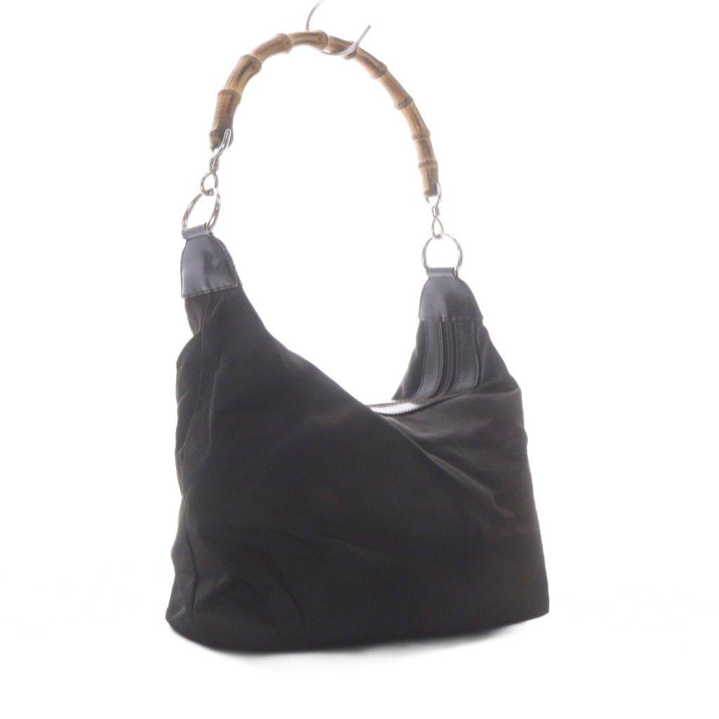 Gucci Bamboo Line Shoulder Bag Nylon Dark Brown 000.5 — view 5
