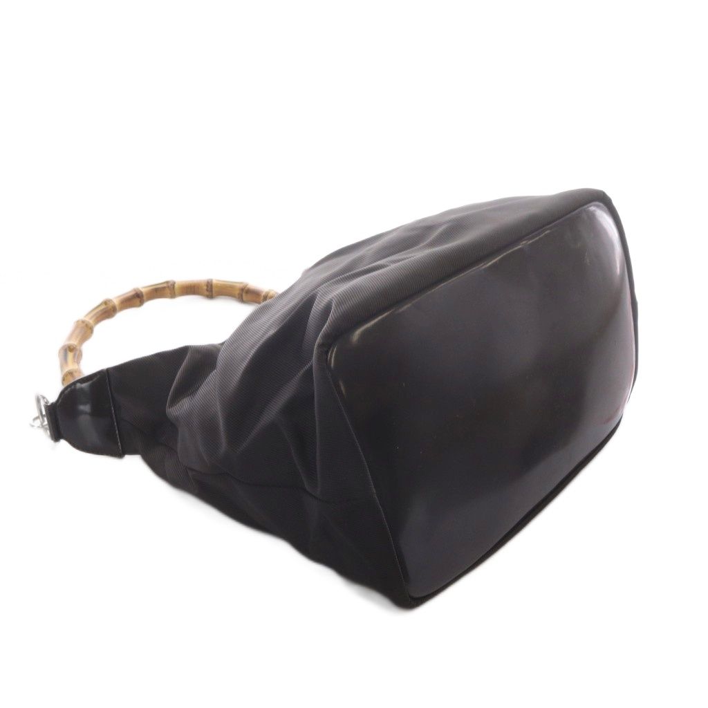 Gucci Bamboo Line Shoulder Bag Nylon Dark Brown 000.5 — view 6