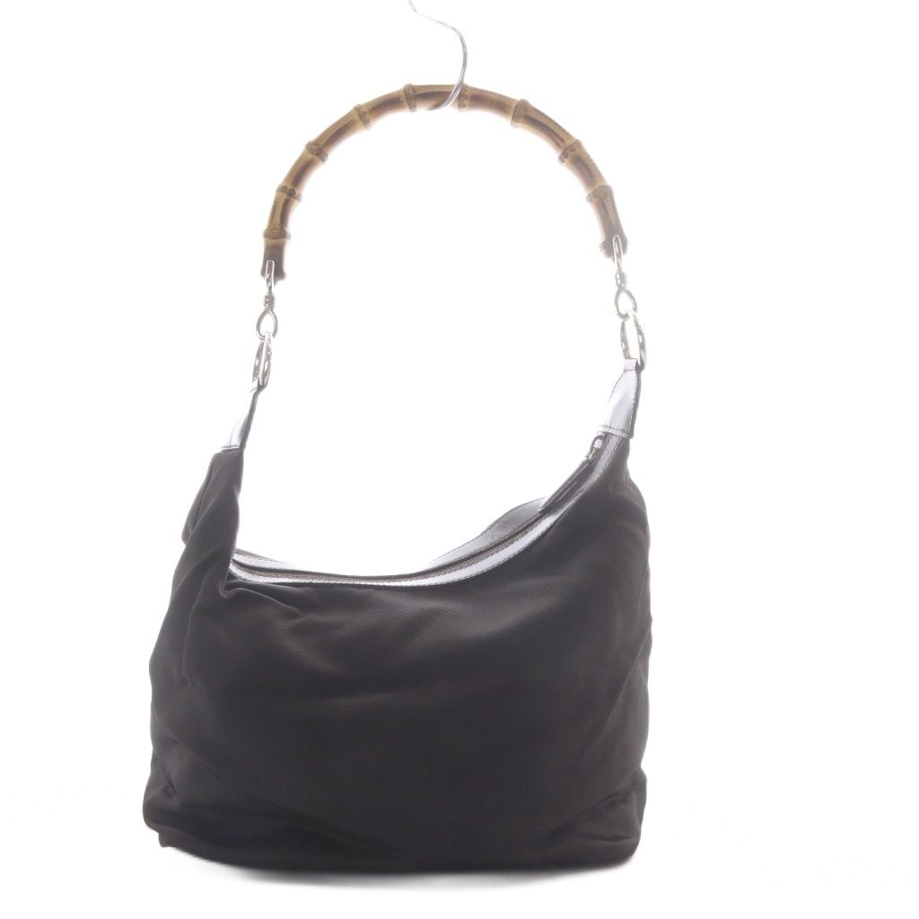 Gucci Bamboo Line Shoulder Bag Nylon Dark Brown 000.5 — view 2