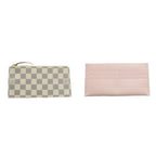 Louis Vuitton Pochette Damier Azur Chain Wallet Shoulder Bag Beige Navy — view 6