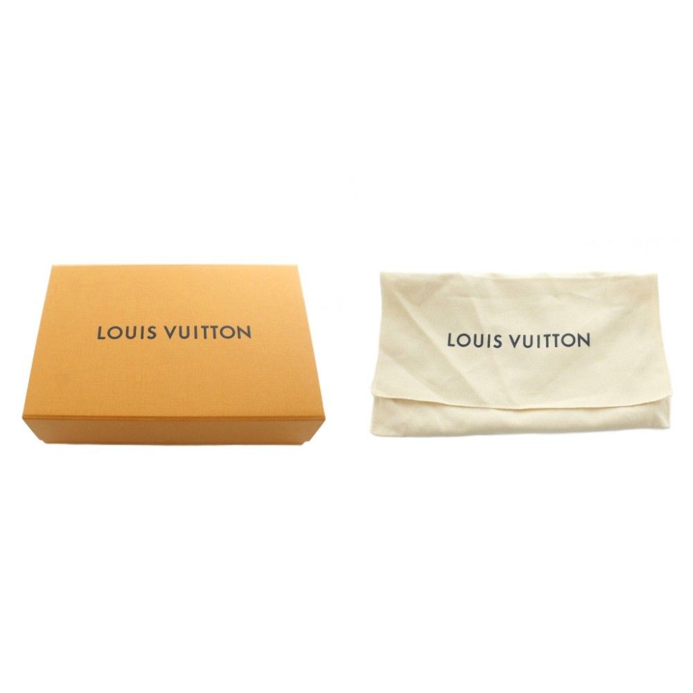 Louis Vuitton Pochette Damier Azur Chain Wallet Shoulder Bag Beige Navy — view 7
