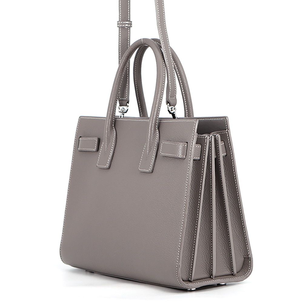 Saint Laurent Paris Handbag Baby Sac Dejour Gray Leather 2-Way — view 2