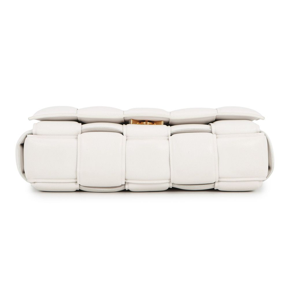 Bottega Veneta Chain Shoulder Bag Cassette Leather White — view 3