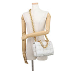 Bottega Veneta Chain Shoulder Bag Cassette Leather White — view 4
