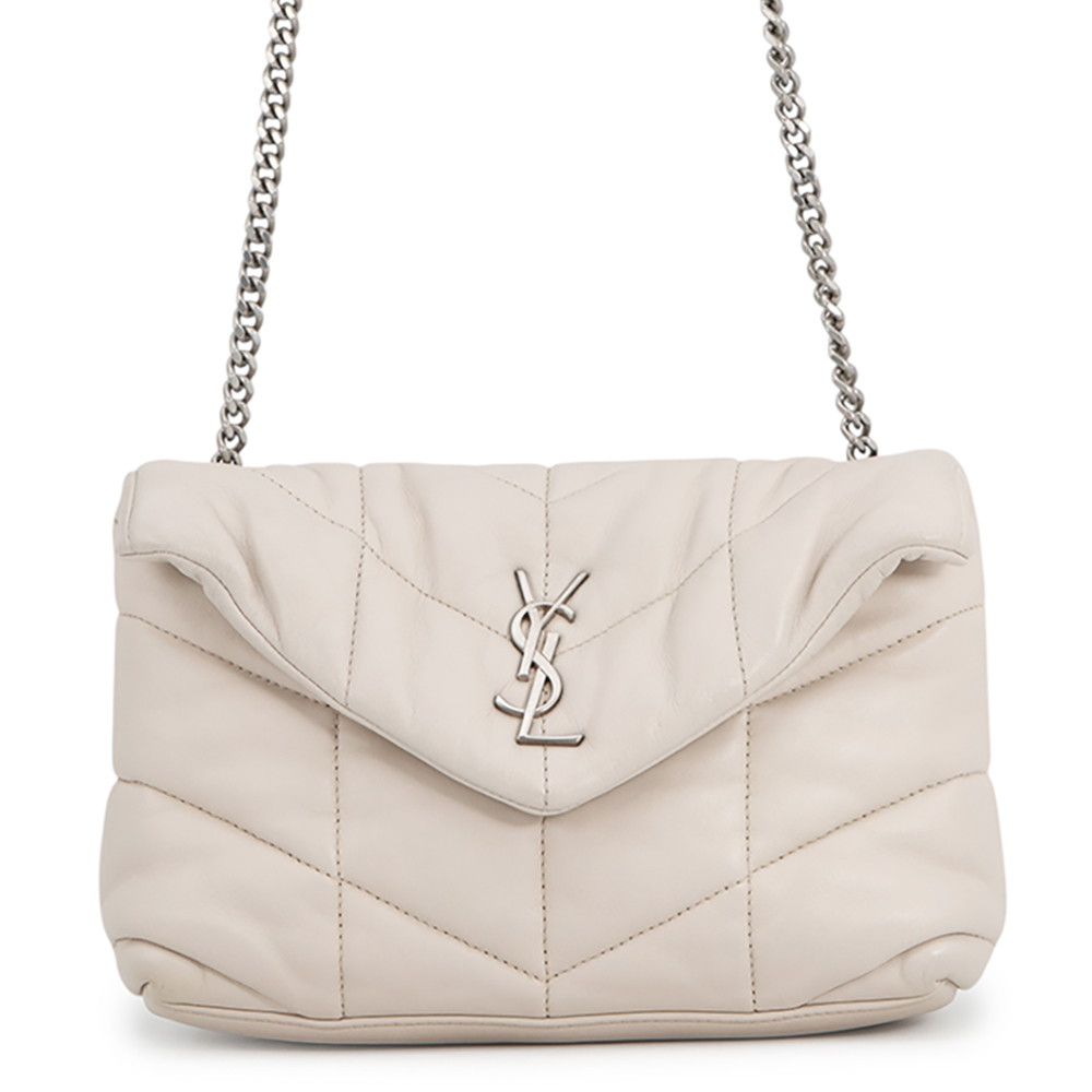 Saint Laurent Paris Chain Shoulder Bag Loulou Puffa Leather
