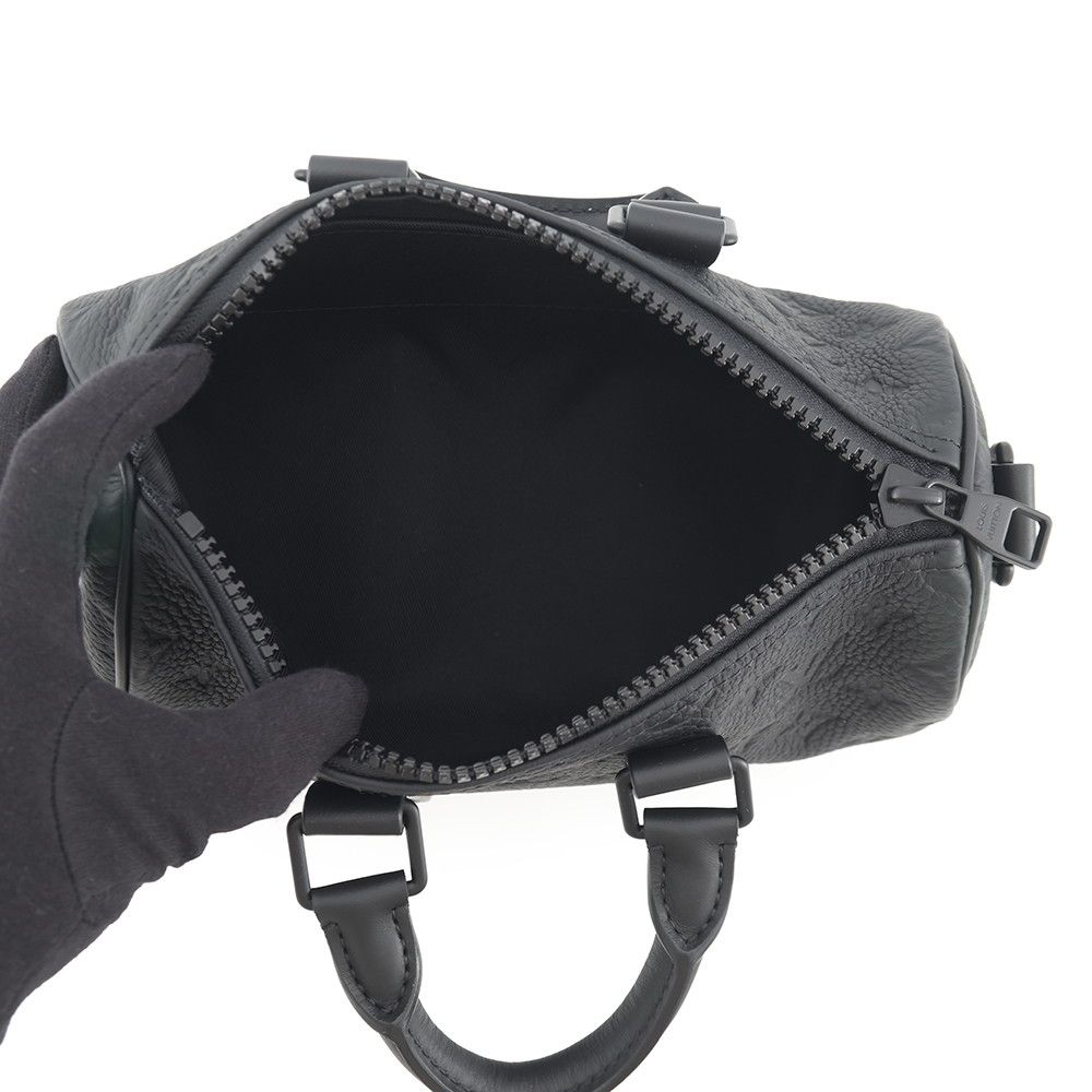 Louis Vuitton Handbag Monogram Taurillon Keepall Bandouliere 25 2-Way Bag Black — view 6
