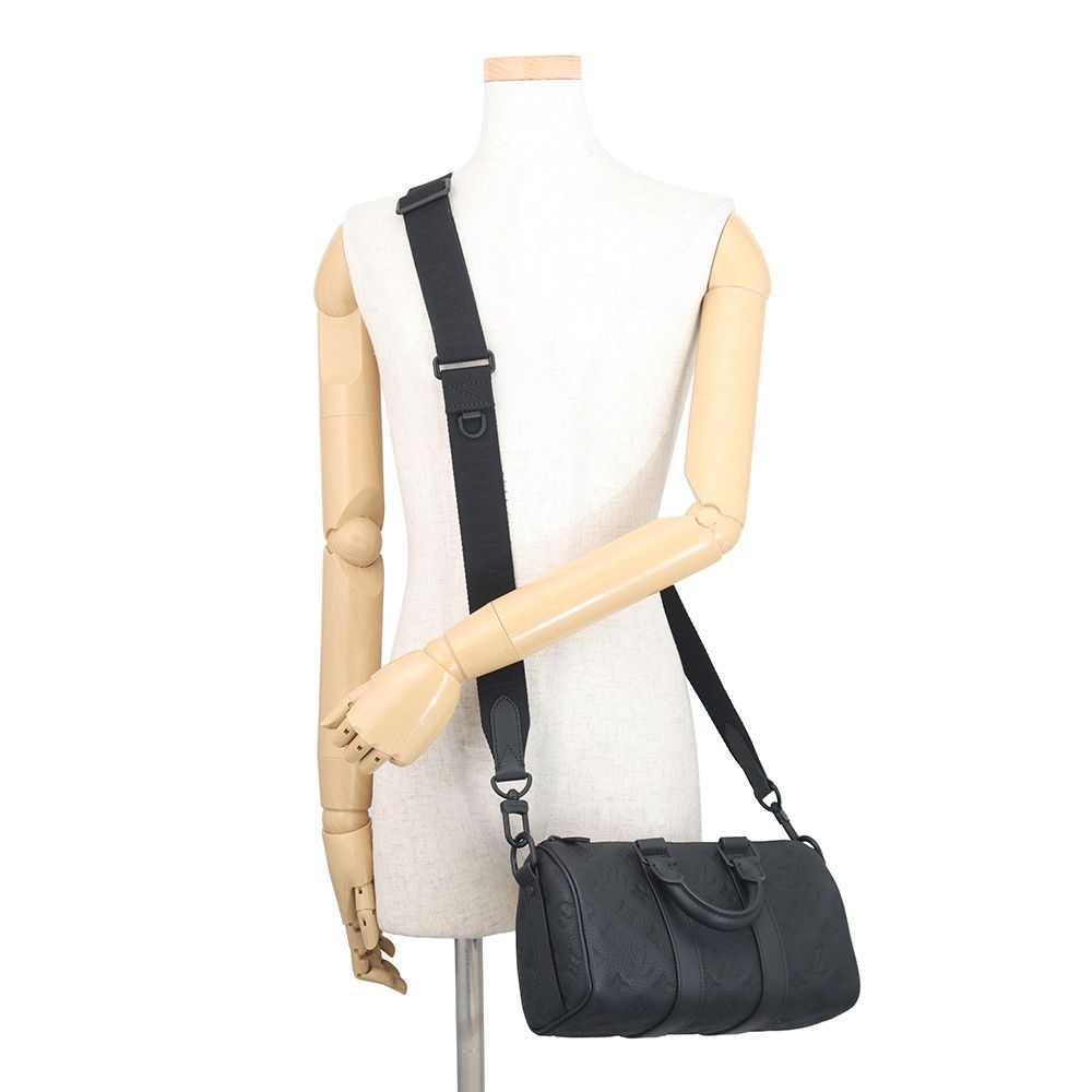 Louis Vuitton Handbag Monogram Taurillon Keepall Bandouliere 25 2-Way Bag Black — view 5