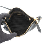 Prada Shoulder Bag Triangle Logo Leather Black — view 6