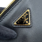Prada Shoulder Bag Triangle Logo Leather Black — view 8