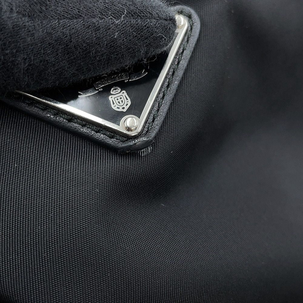 Prada Tote Nylon Triangle Logo 2-Way Shoulder Bag Black — view 9