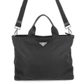 Prada Tote Nylon Triangle Logo 2-Way Shoulder Bag Black