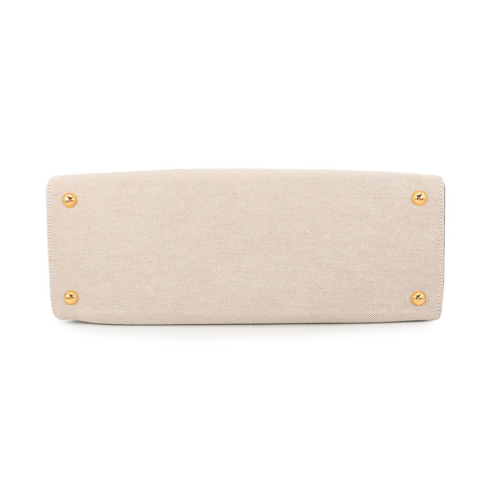 Hermes Handbag Himalaya Natural Rouge Vif Navy Gold Toile Ash Box Calf — view 3