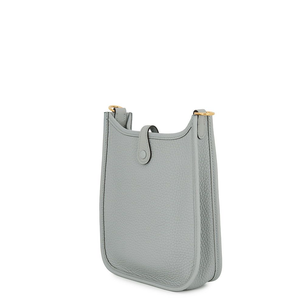 Hermes Shoulder Bag Evelyne TPM 111 Amazon Blue Glacier Gold Taurillon Clemence — view 2