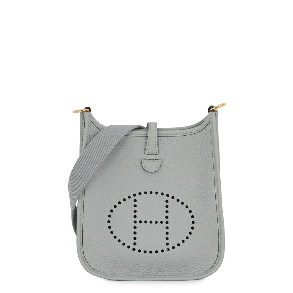 Hermes Shoulder Bag Evelyne TPM 111 Amazon Blue Glacier Gold Taurillon Clemence