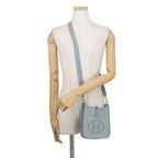 Hermes Shoulder Bag Evelyne TPM 111 Amazon Blue Glacier Gold Taurillon Clemence — view 4