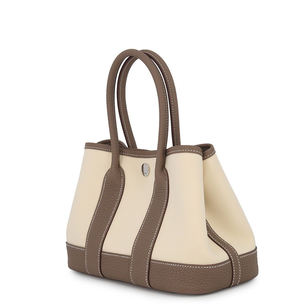 Hermes Tote Neo Garden 23 Party Etoupe Vanilla Silver Toile Officier Negonda — view 2
