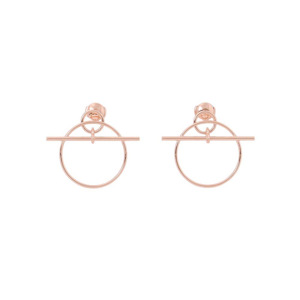 Hermes Earrings Loop Echappee PM 18k Pink Gold