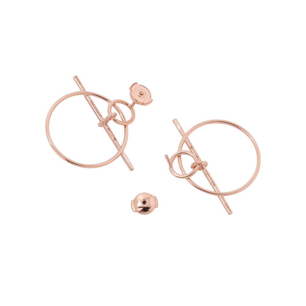 Hermes Earrings Loop Echappee PM 18k Pink Gold — view 3