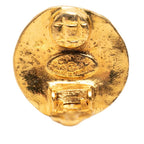 Chanel CC Logo Vintage Round Earrings Gold Plated