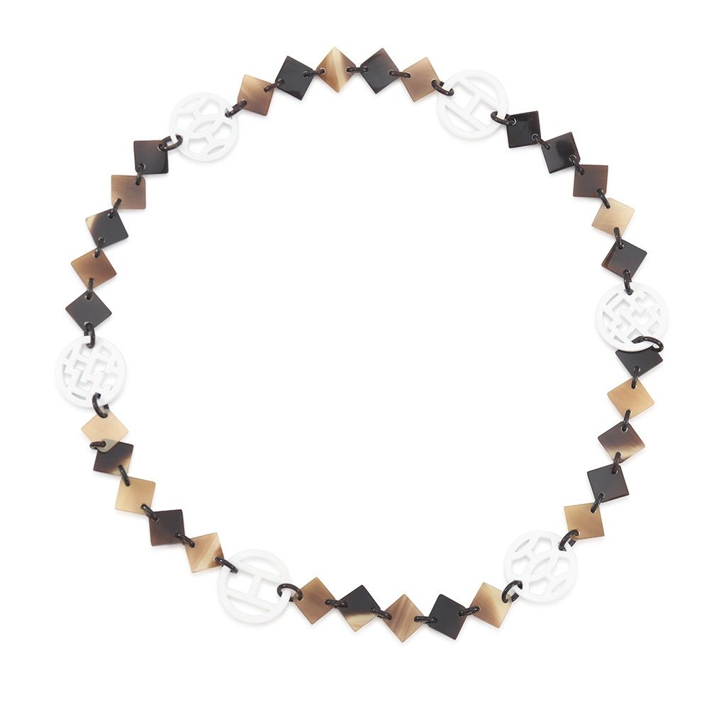 Hermes Necklace Ava Brown White Buffalo Horn Lacquer — view 3