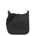 Hermes Shoulder Bag Evelyne 3 23 Black Gold Taurillon Clemence