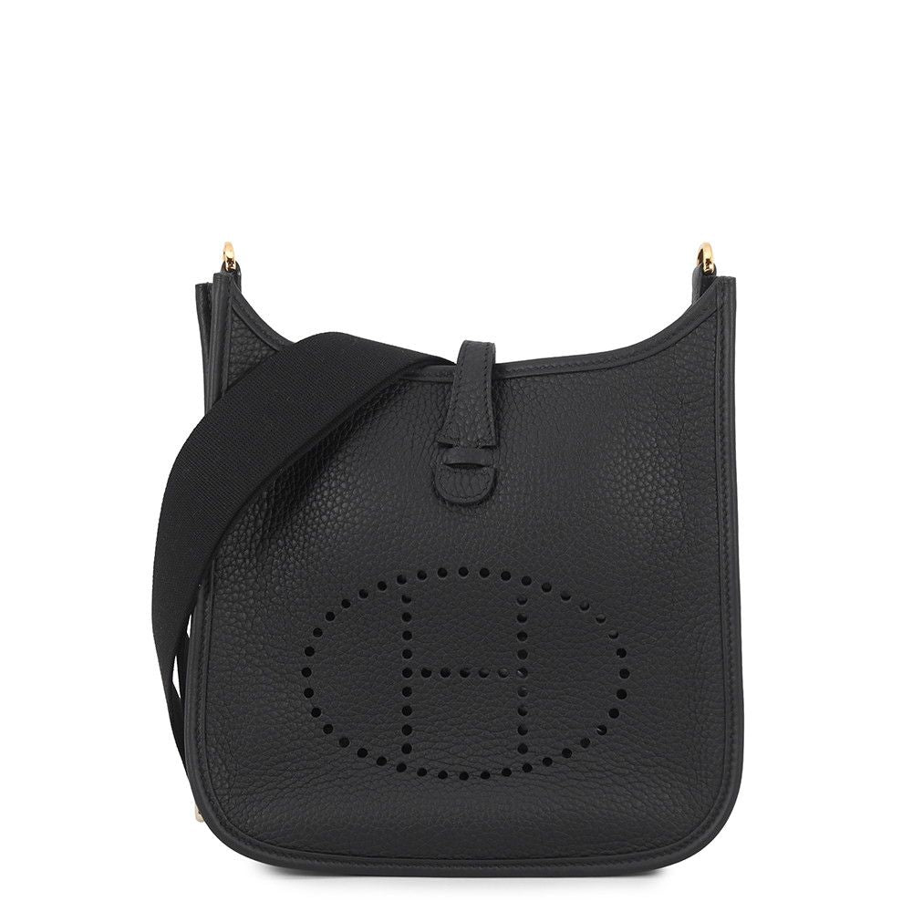 Hermes Shoulder Bag Evelyne 3 23 Black Gold Taurillon Clemence