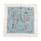 Hermes Scarf Carre 90 Brides de Gala en Fleurs White