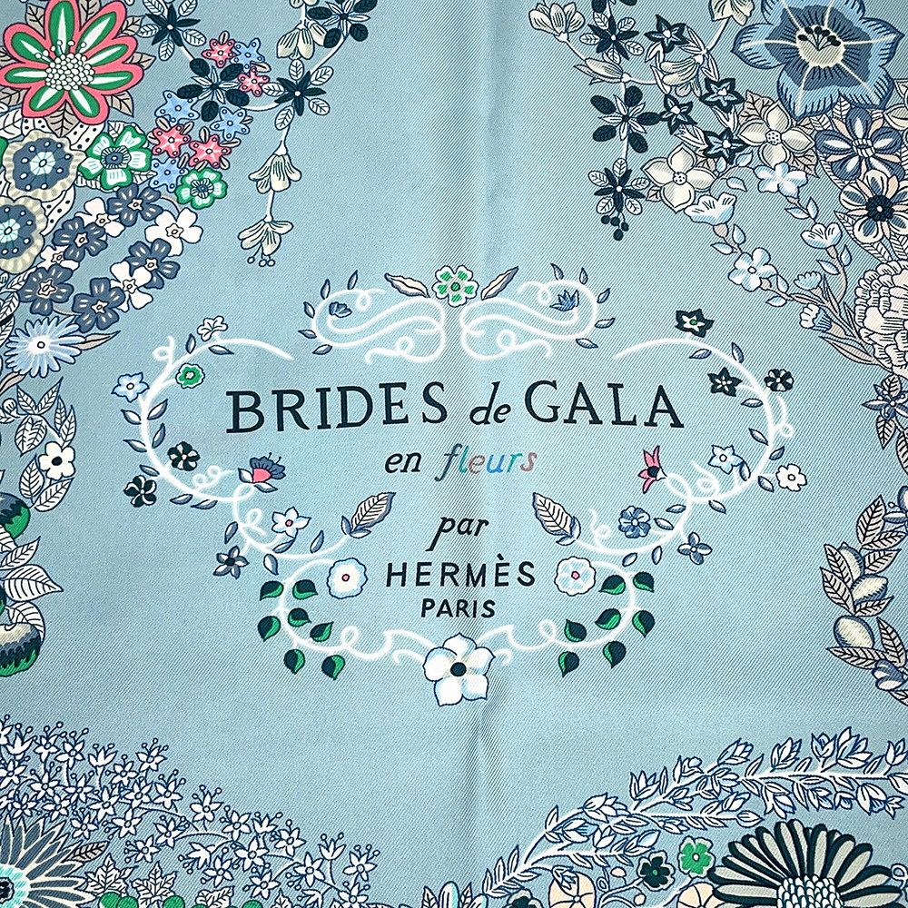 Hermes Scarf Carre 90 Brides de Gala en Fleurs White