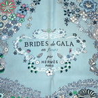 Hermes Scarf Carre 90 Brides de Gala en Fleurs White