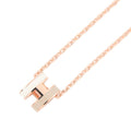 Hermes Necklace Mini Pop Lo Cover le White Brown Glace Pink Gold