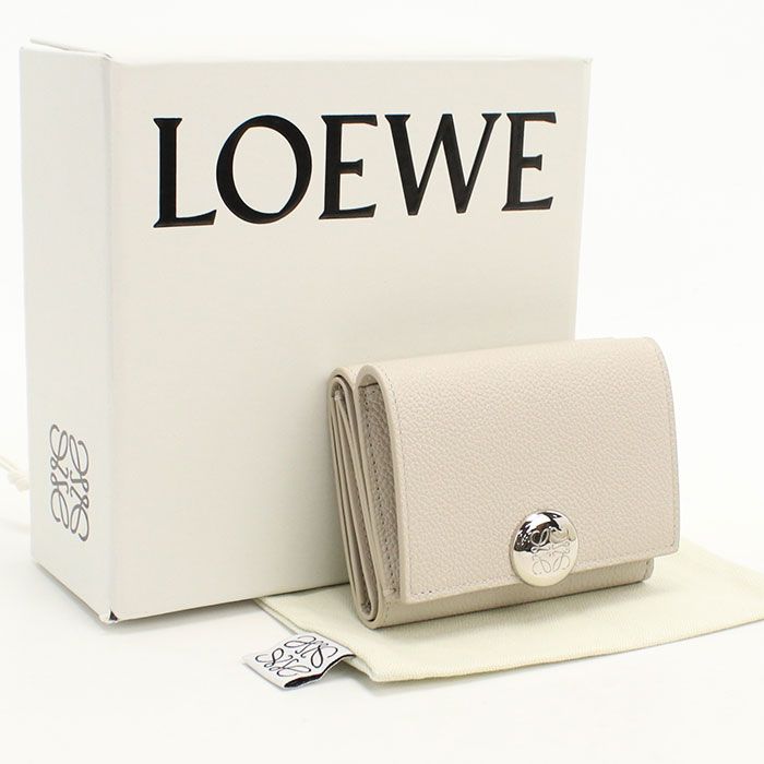 Loewe Trafold Wallet Pebble Trifold Grain Calf